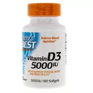 Witaminy i minerały - Doctor's Best Doctor's Best Witamina D3 5000 IU - 180 kapsułek - miniaturka - grafika 1