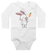 Body dla niemowląt - Body dziecięce Królik Zając Puszczający Bańki Marchewki 86/92 - miniaturka - grafika 1