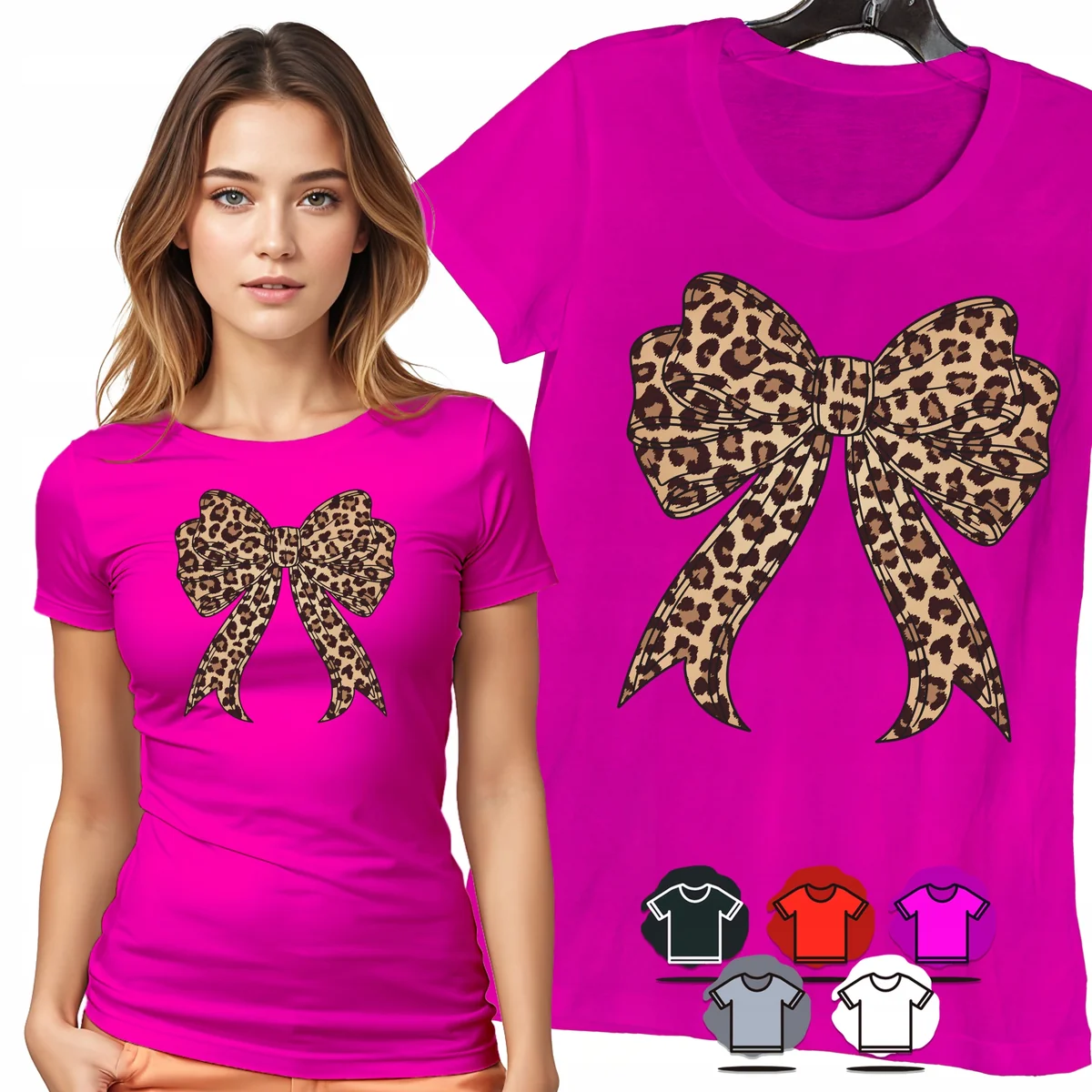 KOSZULKA DAMSKA T-SHIRT - PANTERKOWA KOKARDKA MODNY STYL DLA NIEJ WZÓR - XX