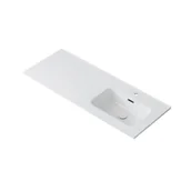 Szafki łazienkowe - Umywalka wpuszczana prawa ALTON 120 cm biała ceramiczna - miniaturka - grafika 1