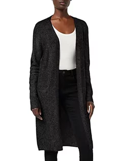 Swetry damskie - Vero Moda Kobiety Vmdoffy Ls Long Open Cardigan Ga Noos Kardigan, Czarny, XL - grafika 1