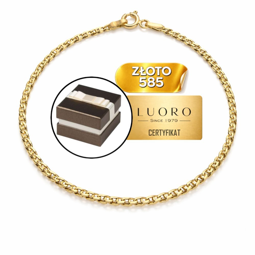 BRANSOLETKA ZŁOTA 585 14K SPLOT GUCCI 19 CM ELEGANCKA KLASYKA