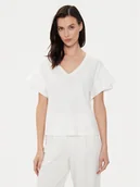 Koszulki i topy damskie - Sisley T-Shirt 3AIRL400M Biały Regular Fit - miniaturka - grafika 1