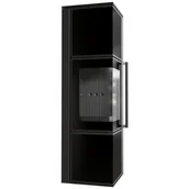 Piece wolnostojące - Piec wolnostojący koza Tora M 8 kW Ø 150, z domykaniem, czarny termotec ,lacobel czarny - miniaturka - grafika 1