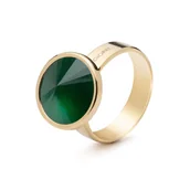 Pierścionki - Srebrny pierścionek kamień naturalny jadeit, srebro 925 : Kamienie naturalne - kolor - jadeit zielony ciemny, ROZMIAR PIERŚCIONKA - 17 | UK:R | Φ18,.. - miniaturka - grafika 1