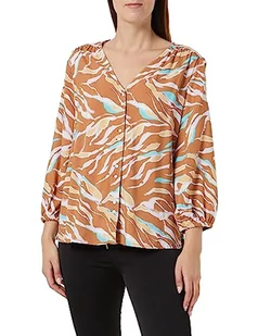 TOM TAILOR Damska bluza z wzorem, 31758 - Brązowy wzór abstrakcyjny liści, 42 - Bluzy damskie - miniaturka - grafika 1