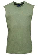 Garnitury - Superdry Koszula męska kamizelka T-shirt, Thyme Green Marl, XXL - miniaturka - grafika 1