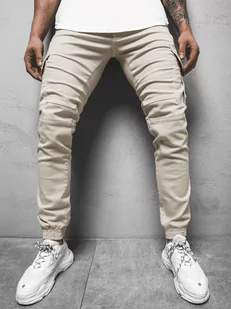 SPODNIE MĘSKIE CHINO JOGGERY BEŻOWE OZONEE G/2039 - Ozonee - Spodnie męskie - miniaturka - grafika 1