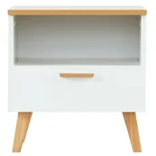Szafki nocne - Stolik nocny Frisk 50 cm, skandynawski styl, biały - miniaturka - grafika 1