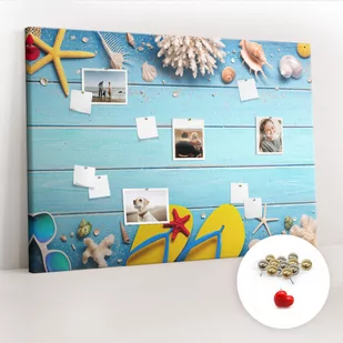 Tablica Korkowa XXL - 100x140 cm - Nadmorskie rzeczy + Metaliczne Pinezki - Tablice i flipcharty - miniaturka - grafika 1
