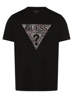 Koszulki męskie - GUESS T-shirt męski Mężczyźni Bawełna czarny nadruk, S - miniaturka - grafika 1