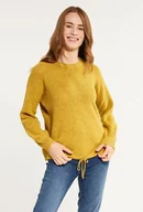 Swetry damskie - Sweter damski z wiązaniem - Monnari - miniaturka - grafika 1