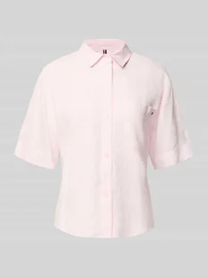 Bluzka koszulowa o kroju relaxed fit z czystego lnu - Bluzki damskie - miniaturka - grafika 1