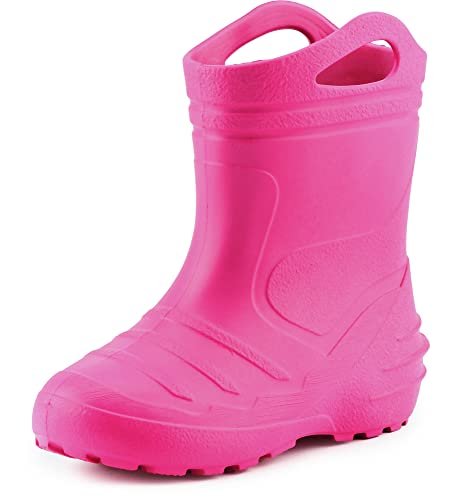 Ladeheid Kalosze dziecięce, lekkie jak piórko, z tworzywa EVA, kalosze termiczne z podszewką KL051, Rosa, 26 EU