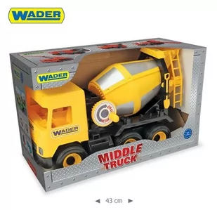 Wader Middle Truck Betoniarka żółta w kartonie - Samochody i pojazdy dla dzieci - miniaturka - grafika 1