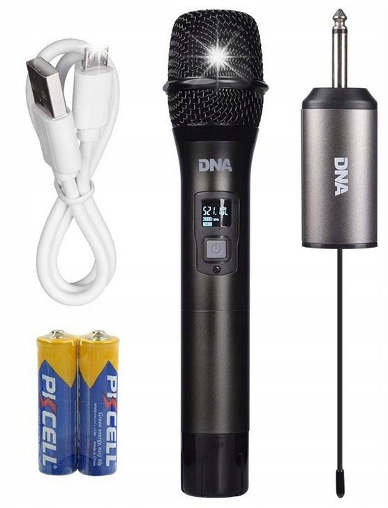 Mikrofon DNA Bezprzewodowy mikrofon dynamiczny odbiornik fal UHF zestaw dj event karaoke