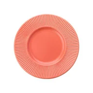 Talerze - Talerz deserowy Prążki 22 cm koralowy - miniaturka - grafika 1