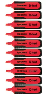 Zakreślacz Donau D-Text Czerwony 10 Sztuk - Zakreślacze - miniaturka - grafika 1