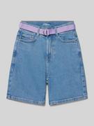 Spodnie i spodenki dla dziewczynek - Szorty jeansowe o luźnym kroju z 5 kieszeniami - miniaturka - grafika 1