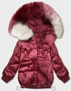 KRÓTKA KURTKA OVERSIZE BORDOWA (H-1109-25) - Z-DESIGN - Kurtki damskie - miniaturka - grafika 1