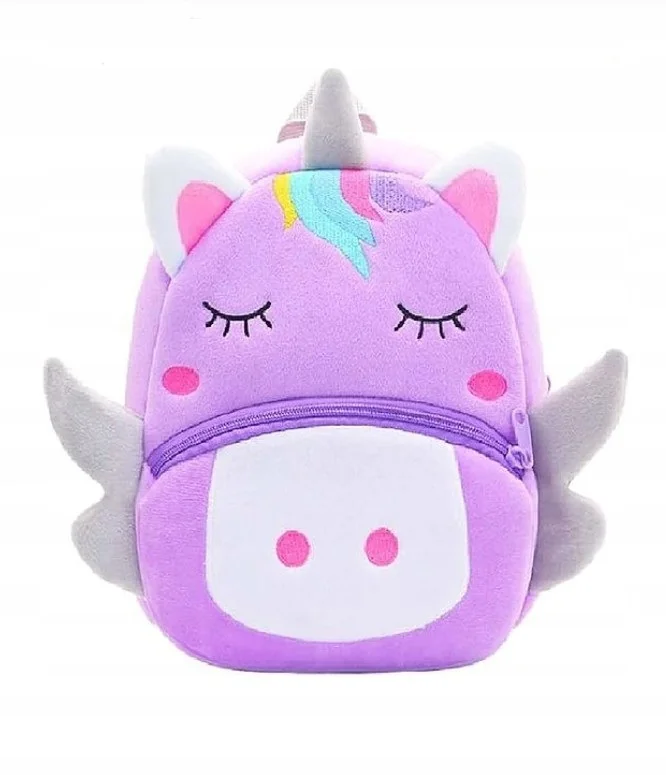 PLECAK UNICORN PLUSZOWY DLA DZIECKA DO PRZEDSZKOLA MIĘKKI LEKKI