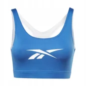 Biustonosze - REEBOK - STANIK SPORTOWY - WOR NEW BIG LOGO BRA HT6036 NIEBIESKI - miniaturka - grafika 1