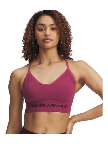 Under Armour Vanish Bezszwowy Niski Biustonosz - Fuksja Zmierzch / / Ciemny Bordowy - SM