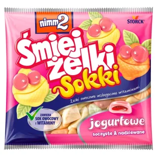nimm2 Śmiejżelki Sokki jogurtowe Żelki owocowe wzbogacone witaminami 90 g - Żelki - miniaturka - grafika 1
