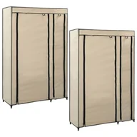 Szafy - vidaXL vidaXL Składane szafy, 2 szt., kremowe, 110 x 45 x 175 cm, tkanina - miniaturka - grafika 1