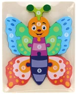 Puzzle - MEGA CREATIVE, układanka drewniana motyl 10 elementów - miniaturka - grafika 1