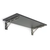 Półki do salonu - Półka składana, 800 x 220 mm, grafitowa - miniaturka - grafika 1