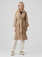 Płaszcze damskie - Vero Moda Trencz Bella 10252979 Beżowy Relaxed Fit - miniaturka - grafika 1
