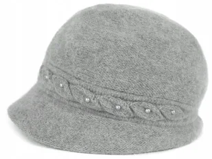 Czapka Pearl chic - szary damska, ciepła, angora cz23396 - Czapki damskie - miniaturka - grafika 1