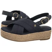 Sandały damskie - Sandały Denim Espadrille Platform Sandal Space Blue FW0FW08669 DW6 (TH1333-b) Tommy Hilfiger - miniaturka - grafika 1