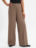 Spodnie damskie - Marc O'Polo Damskie spodnie materiałowe z zawartością wełny Kobiety Wełna brązowy jednolity, 34 - miniaturka - grafika 1