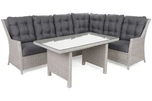 HOME &amp; GARDEN Narożnik technorattanowy prawy Alicante White / Grey 398063 - Sofy ogrodowe - miniaturka - grafika 1