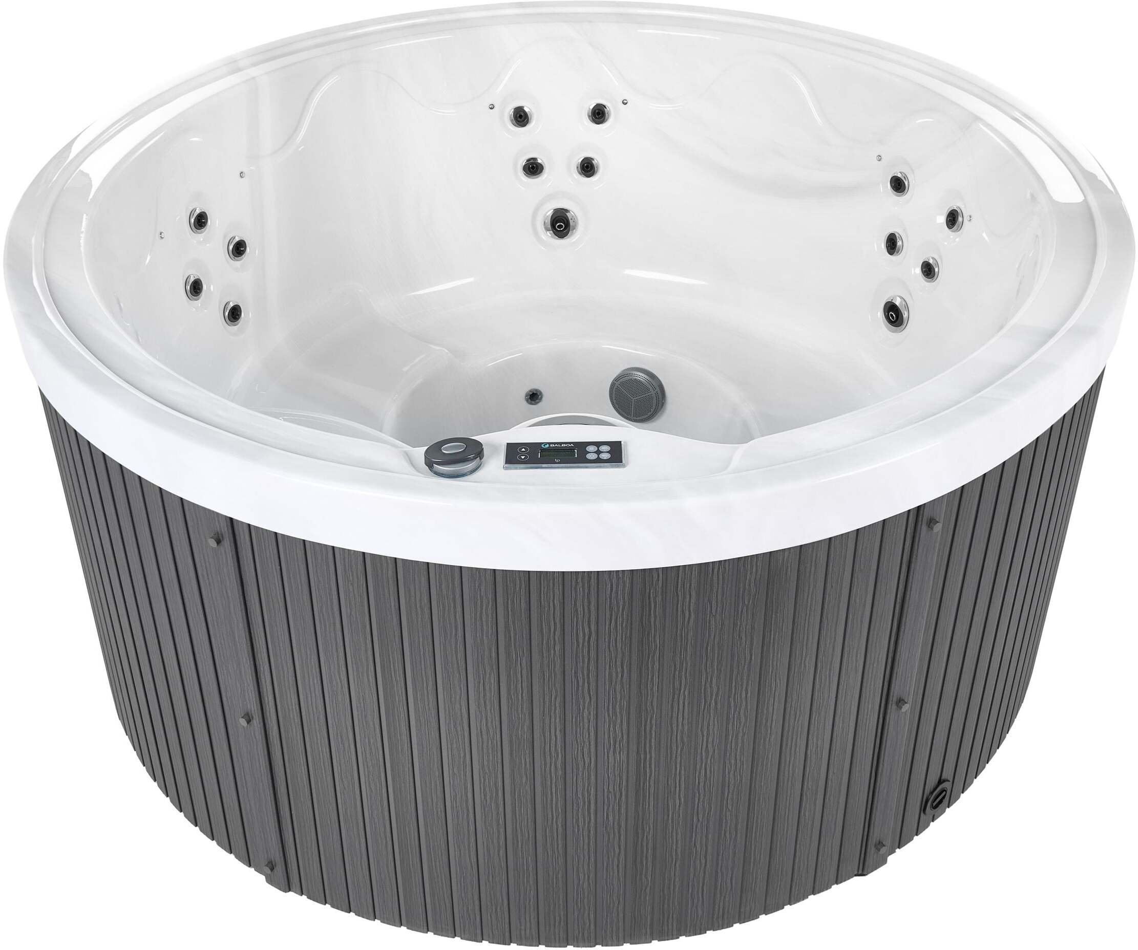 Beliani SPA ogrodowe Wanna ogrodowa z hydromasażem LED MARFIL Szary