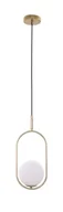 Lampy sufitowe - Candellux Lighting złota lampa wisząca z białym kloszem CORDEL 31-73457 elegancka lampa sufitowa do salonu 31-73457 - miniaturka - grafika 1