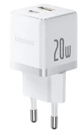 Ładowarki do telefonów - Ładowarka sieciowa Baseus Palm 20W USB-C USB-A - biała - miniaturka - grafika 1