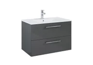 Szafki łazienkowe - Szafka łazienkowa pod umywalkę Roca Roma Plus 80 cm antracyt połysk A857950153 - miniaturka - grafika 1