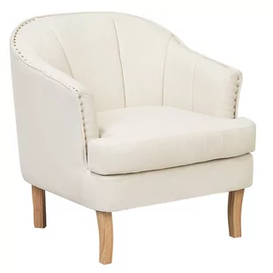 Beliani Fotel tapicerowany beżowy - krzesło ELVERUM - Fotele - miniaturka - grafika 1