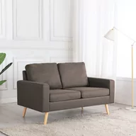 Sofy i kanapy - vidaXL 2-osobowa sofa, kolor taupe, tapicerowana tkaniną - miniaturka - grafika 1