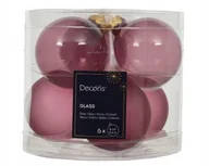 Bombki - Zestaw 6 bombek choinkowych różowe 6cm błyszczące matowe - miniaturka - grafika 1