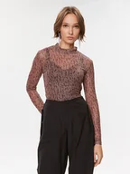 Bluzki damskie - Vila Bluzka 14088372 Brązowy Slim Fit - miniaturka - grafika 1