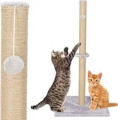 Drapaki dla kotów - Springos Drapak dla kota sizal słupek z zabawką 103,5 cm UNIWERSALNY - miniaturka - grafika 1