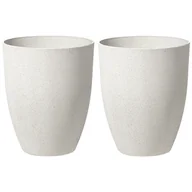 Donice - Zestaw 2 doniczek okrągły 43 x 43 x 52 cm złamana biel CROTON - miniaturka - grafika 1