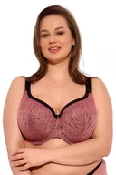 Biustonosze - Biustonosz z koronką Semi-Soft Lise MAXI 1259 półusztywniany morelowy czarny 80I - miniaturka - grafika 1