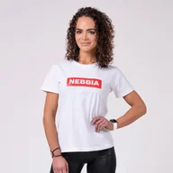 Koszulki sportowe damskie - Koszulka fitness damska Nebbia Basic biała - miniaturka - grafika 1