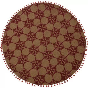 Dywan okrągły Płatek śniegu czerwony, 90 x 90 cm - Dywany - miniaturka - grafika 1