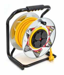 HBF AWTools bęben metalowy żółty Heavy Duty 50m 3x2,5 mm 16A 3680W IP44 AW70265 - Przedłużacze i rozgałęźniki - miniaturka - grafika 1